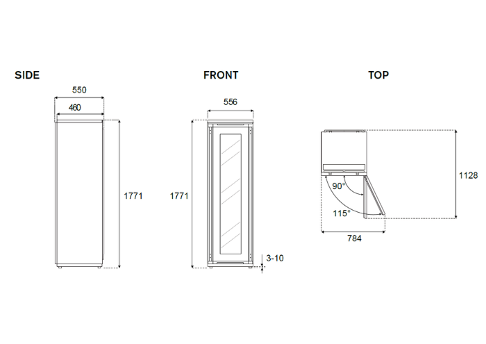 55 cm Built-in Wine Column H177 Panel Ready | Bertazzoni